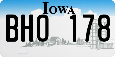 IA license plate BHO178