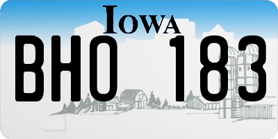 IA license plate BHO183