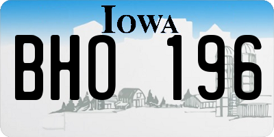 IA license plate BHO196
