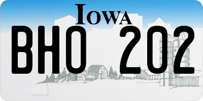 IA license plate BHO202