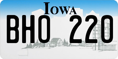 IA license plate BHO220