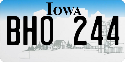 IA license plate BHO244