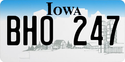 IA license plate BHO247