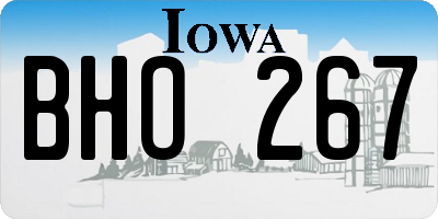 IA license plate BHO267