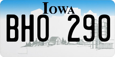 IA license plate BHO290