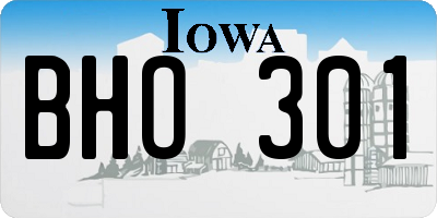 IA license plate BHO301