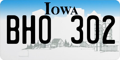 IA license plate BHO302