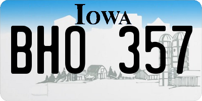 IA license plate BHO357