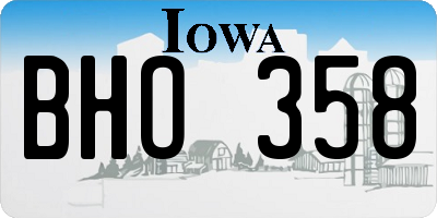 IA license plate BHO358