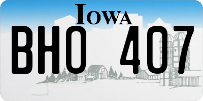 IA license plate BHO407