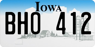 IA license plate BHO412