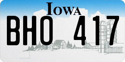 IA license plate BHO417