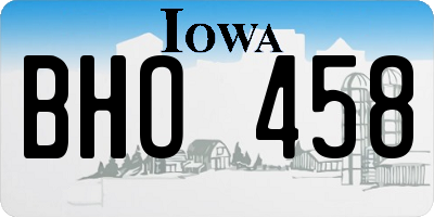 IA license plate BHO458
