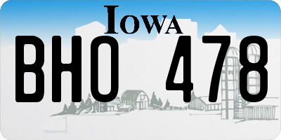 IA license plate BHO478