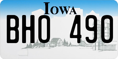 IA license plate BHO490