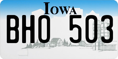 IA license plate BHO503