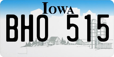IA license plate BHO515
