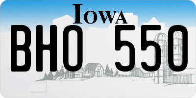 IA license plate BHO550