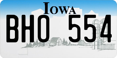 IA license plate BHO554