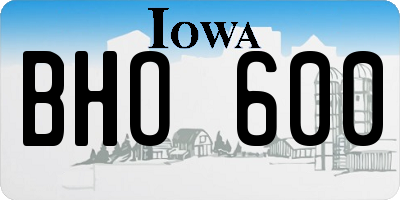 IA license plate BHO600