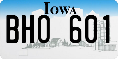 IA license plate BHO601