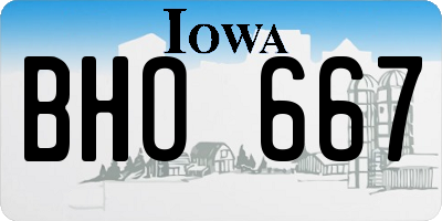IA license plate BHO667