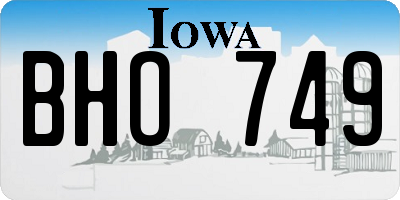 IA license plate BHO749
