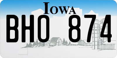 IA license plate BHO874