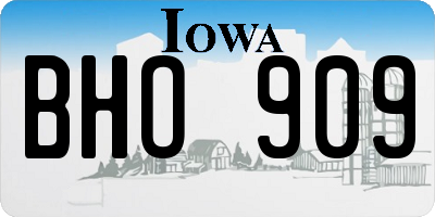 IA license plate BHO909