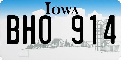 IA license plate BHO914