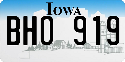 IA license plate BHO919