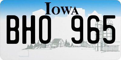 IA license plate BHO965
