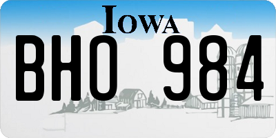 IA license plate BHO984