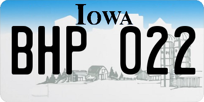 IA license plate BHP022