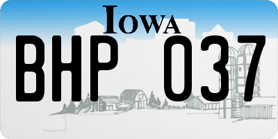 IA license plate BHP037