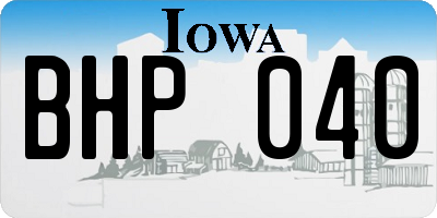 IA license plate BHP040
