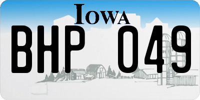 IA license plate BHP049