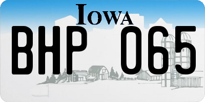 IA license plate BHP065