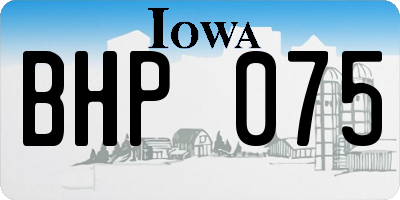 IA license plate BHP075