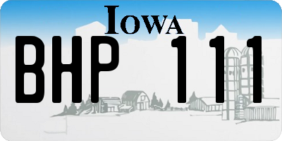IA license plate BHP111