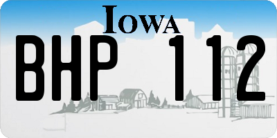 IA license plate BHP112