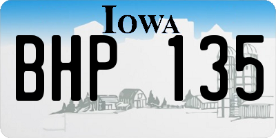 IA license plate BHP135