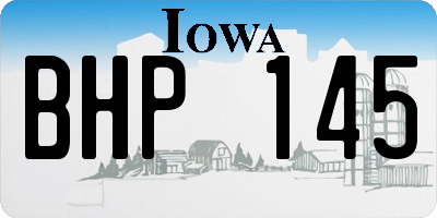 IA license plate BHP145