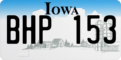 IA license plate BHP153