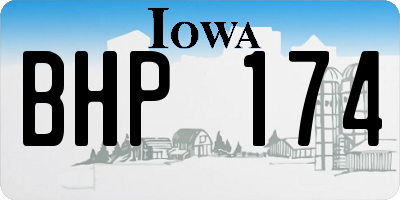 IA license plate BHP174