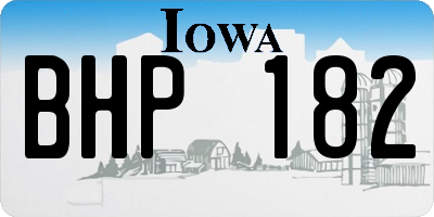 IA license plate BHP182