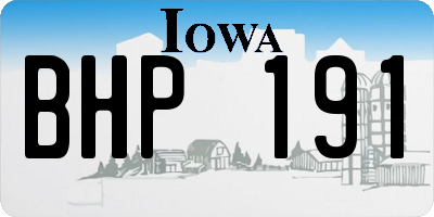IA license plate BHP191