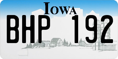 IA license plate BHP192