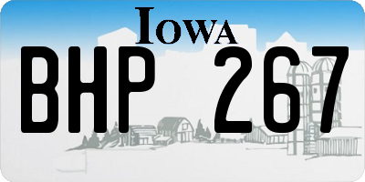 IA license plate BHP267