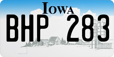 IA license plate BHP283